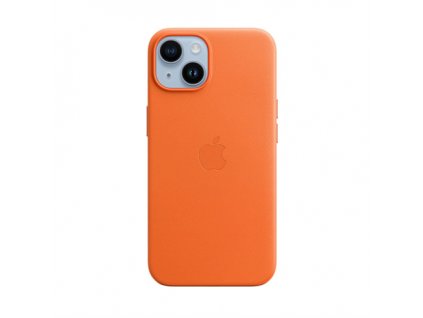 Apple iPhone 14 Leather Case with MagSafe - Orange