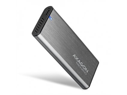 AXAGON EEM2-SG2, USB-C 3.2 Gen 2 - M.2 NVMe a SATA SSD kovový RAW box, bez skrutiek, strieborný