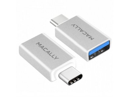 Macally USB-C to USB-A adaptér 2pack - Silver Aluminium
