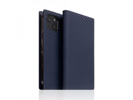 SLG Design puzdro D+ Italian Carbon Leather Diary pre iPhone 14 - Navy