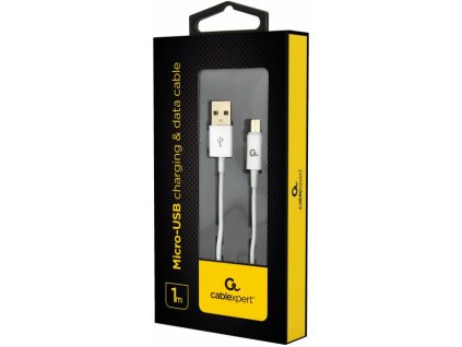 Kábel CABLEXPERT USB 2.0 AM na MicroUSB kábel (AM/BM), 1m, biely