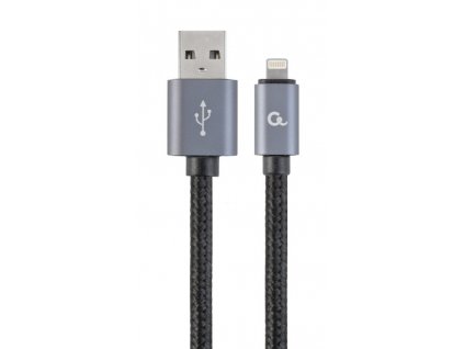 Kábel CABLEXPERT USB 2.0 Lightning (IP5 a vyšší) nabíjací a synchronizačný kábel, opletený, 1,8m, čierny, blister
