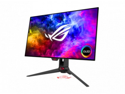 Asus ROG, PG27AQDM, 26.5" OLED QHD, 2560x1440, 16:9, 240Hz, 0.03ms, HDMI, DP, USB-C, 2x USB 3.2, repro, Black