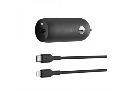 Belkin 30W PD USB-C Car Charger + 1m USB-C to lightning kábel - Black