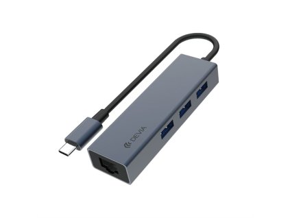 Devia USB-C Hub Leopard Series RJ45/USB 3.1 - Deep Gray