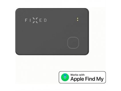 Fixed Smart tracker Tag Card s podporou Find My, bezdrôtové nabíjanie, čierny