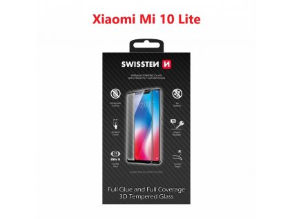 Ochranné sklo SWISSTEN 3D ULTRA Xiaomi Mi 10 Lite - čierny rámik