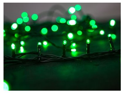 Vianočná svetelná reťaz MagicHome Serpens, 100 LED zelená, 8 funkcií, 230 V, 50 Hz, s adaptérom, IP44, exteriér, L-10 m