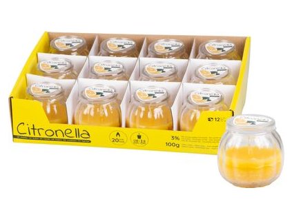 Bytová sviečka Citronella CG582, 100 g, sklo, bal. 12 ks, SellBox