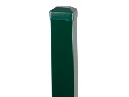 Stĺpik Strend Pro EUROSTANDARD, 1800/60x40/1,25 mm, zelený, hranatý, čiapočka, Zn+PVC, RAL6005