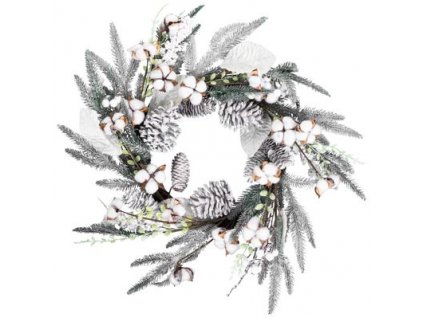 Veniec MagicHome Vianoce, so zasneženými vetvičkami, 60x60x14 cm