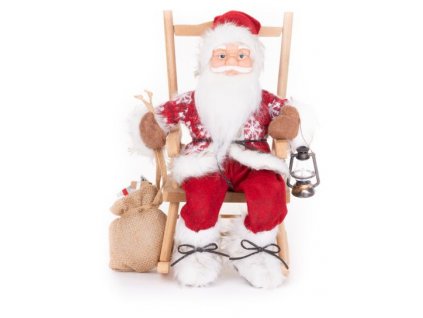 Dekorácia MagicHome Vianoce, Santa, sediaci, 46 cm
