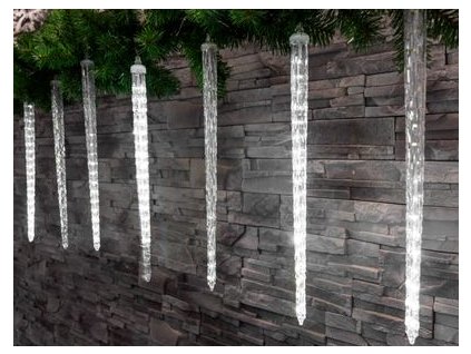 Vianočná svetelná reťaz MagicHome Icicle, 288 LED studená biela, 8 cencúľov, vodopádový efekt, 230 V, 50 Hz, IP44, exteriér, L-3,50 m