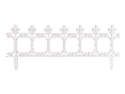 Ohrada Gardens F755, 87x34 cm, plastová, biela, mini dekoračný plot, bal. 4 ks