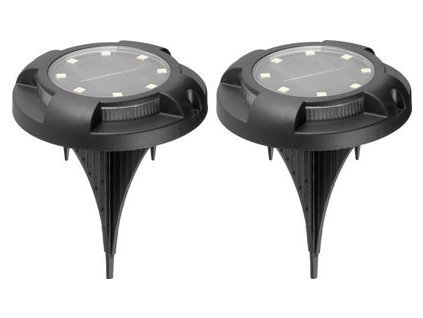 Záhradná solárna lampa Strend Pro Crater, 11x14 cm, 12 SMD LED, AA, 2 ks