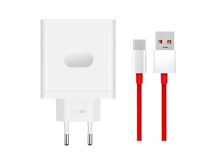 OnePlus 100W USB-A SuperVooc Adapter + Cable - White