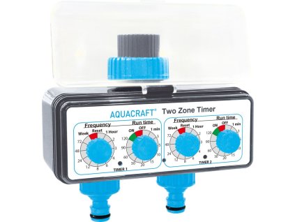 Časovač AQUACRAFT® 290160, 3/4", mechanický, 2-way, rozbočovač, záhradný, na hadicu, 2xAA
