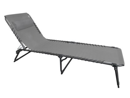 Lehátko VERACRUZ, sivé, polohovateľné, 190x58x28 cm