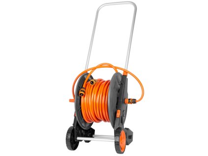 Navíjač Strend Pro, so záhradnou hadicou 1/2", L-40 m, nastaviteľná dýza + 2x rýchlospojka + adaptér