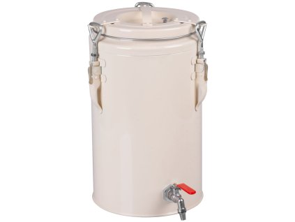 Nádoba na prepravu jedla s ventilom/kohútikom, kovová, 275 x 275 x 445 mm, 10 lit.