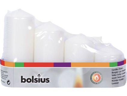 Sviečky Bolsius Pillar Advent, Vianoce, biele, 48 mm 60/80/100/120 mm, bal. 4 ks