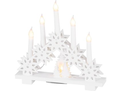 Svietnik MagicHome Vianoce, 6x LED teplá biela, 2xAA, interiér, 32x5x30,5 cm