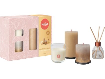 Set Bolsius, Home sweet home, Vianoce, darčekový, 3 sviečky + difúzer, vonný, vanilka