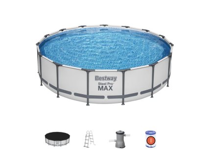 Bazén Bestway® Steel Pro MAX, 56488, kartušová filtrácia, rebrík, plachta, 457x107 cm