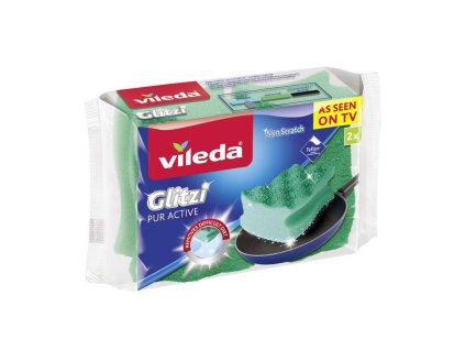 Hubka Vileda Glitzi Pur Active, špongia na kuchynský riad, vysoká, bal. 2 ks