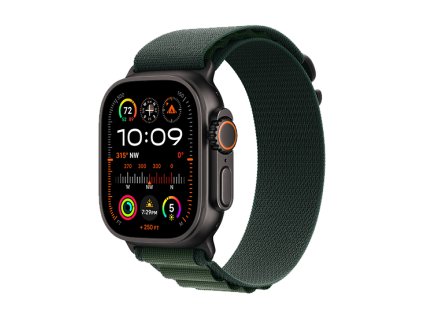 Watch Apple Watch Ultra 2 (2024) LTE 49mm Black Titanium Case with Alpine Loop L - Dark Green