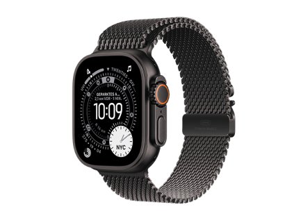 Watch Apple Watch Ultra 3 (2025) 5G 49mm Black Titanium Case with Black Titanium Milanese Loop M - Black
