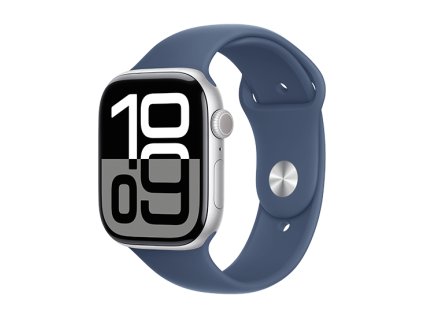 Watch Apple Watch Series 10 GPS 46mm Silver Aluminium Case with Sport Band M/L - Denim