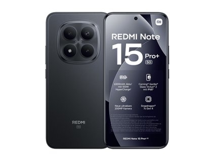 Xiaomi Redmi Note 15 Pro+ 5G Dual Sim 12GB RAM 512GB - Black