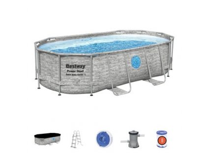 Bazén Bestway® nadzemný - sivý Power steel™, Vista Series, 4,27x2,5x1 m
