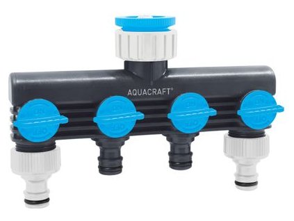 Rozbočovač AQUACRAFT® 550634, Premium, 4-way, Multi E, záhradný, na hadicu