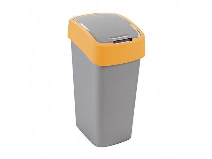 Kôš Curver® FLIP BIN 9 lit., šedostrieborný/žltý, na odpad