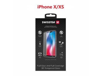 Ochranné sklo SWISSTEN 3D ULTRA iPhone X/XS - čierny rámik