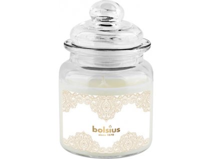 Sviečka Bolsius Zlatá čipka, Big Jar, vonná, vianočná, vanilka, 32 hod., 79x129 mm, v skle