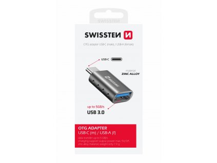 SWISSTEN OTG adaptér/redukcia USB-C(M)/USB-A(F)