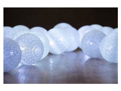 Svetelná reťaz MagicHome Cotton ball, biele, 16 LED studená biela, IP20, L-3 m