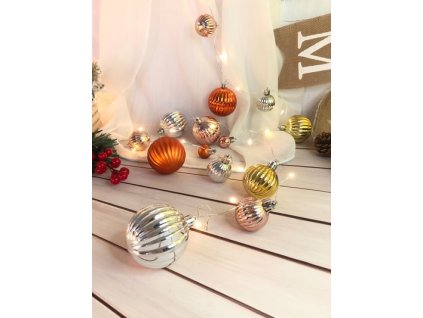 Vianočná, svetelná reťaz MagicHome Vianoce Ball, 20 LED teplá biela, s guľami, L-1,9 m