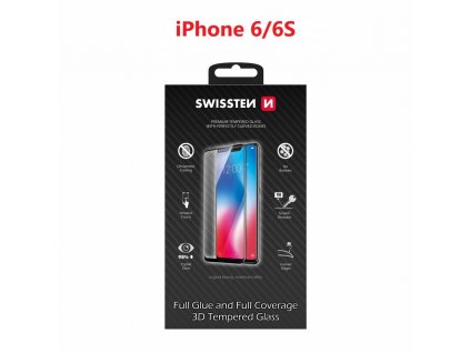 Ochranné tvrdené sklo Swissten 3D Apple iPhone 6/6S - biely rámik