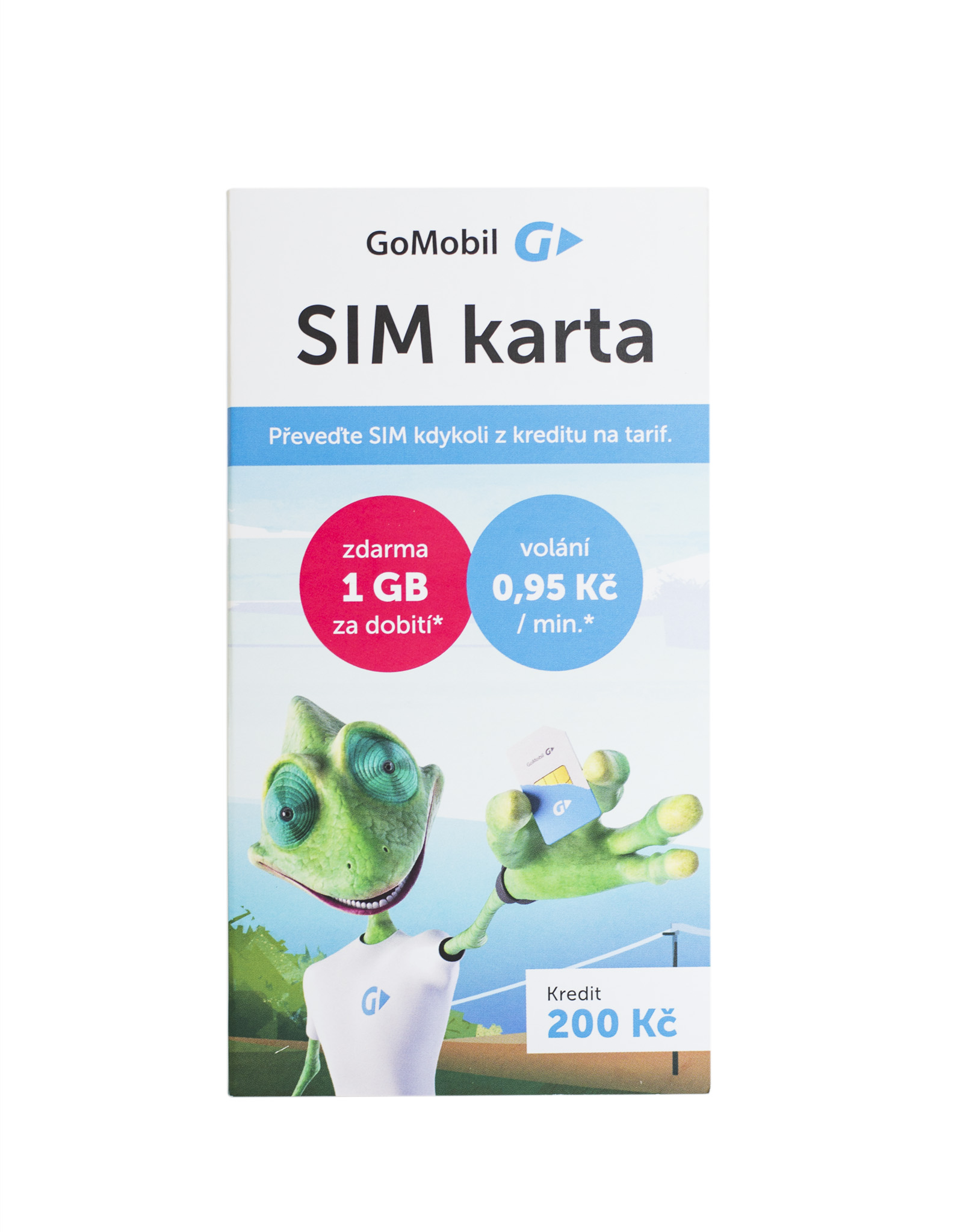 Predplatená GoMobil SIM karta - kredit 200,- Kč