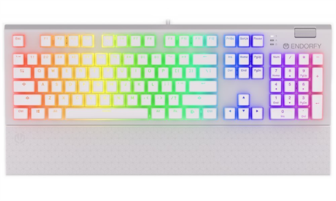 ENDORFY herná klávesnica Omnis OWH Pudd.Kailh BR RGB /USB/ brown switch / drôtová / mechanická / US layout / biela RGB