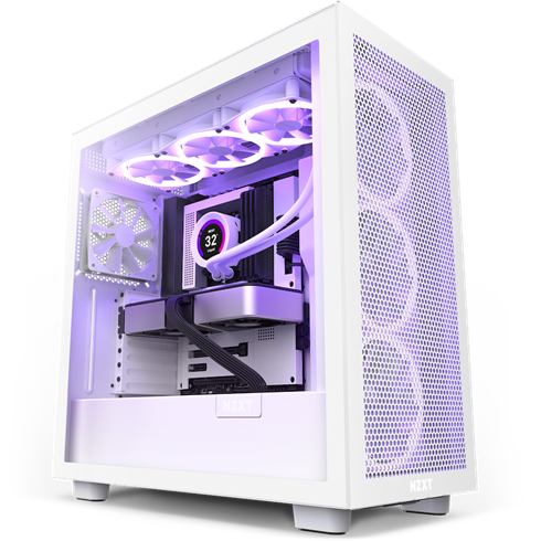 NZXT case H7 Flow / 2x 120 mm fan / glass / mesh panel / white