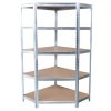 Regál Racks RAT80, do kúta, rohový, kovový, MDF, 5 políc, 180x90x40 cm, max. 150 kg/polica