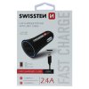 Adaptér do auta Swissten CL 2,4A POWER 2x USB + KABEL USB-C