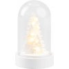 Dekorácia MagicHome Vianoce, biely stromček v kupole, LED, teplá biela, interiér, 5,5x9 cm