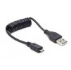 Kábel CABLEXPERT USB A Male/Micro B Male 2.0, 60cm, Black, kroucený