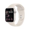 Apple Watch SE GPS 44mm Biely hliník - Starlight Aluminium - Biely náramok - Regular